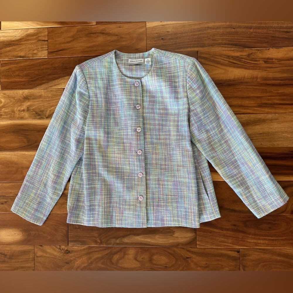 Alfred Dunner Pastel Tweed Blazer Jacket size 18P